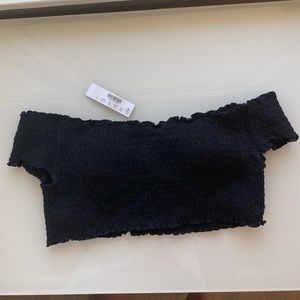 Smocked Off the Shoulder JCrew Bikini Top SZ L